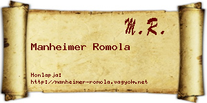 Manheimer Romola névjegykártya